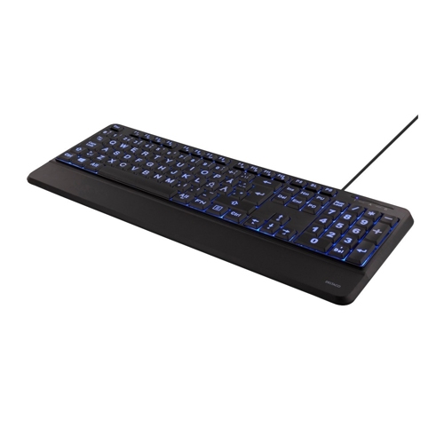Deltaco Tastatur Blå Led /Store bogstaver